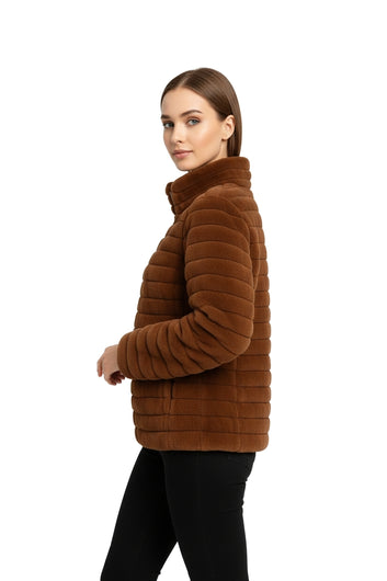 Brown Faux Fur Upper Jacket