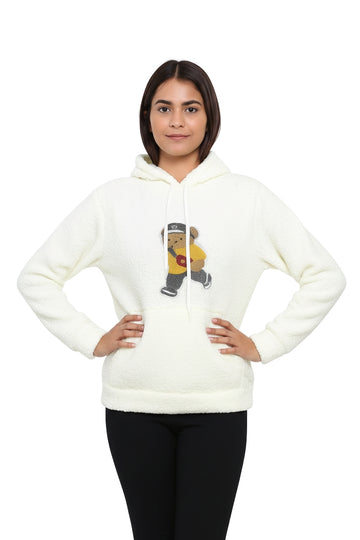 Cream / Off-White Sherpa Teddy Hoodie