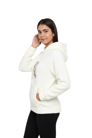 Cream / Off-White Sherpa Teddy Hoodie