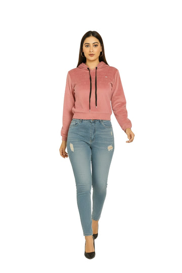 Dusty Rose Cropped Hoodie