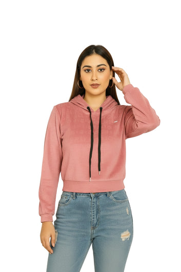Dusty Rose Cropped Hoodie