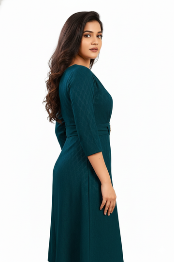 Emerald Grace Midi Dress