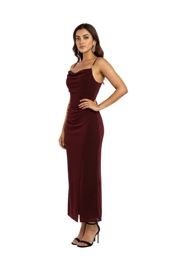 Wine Siren Bodycon Maxi Dress